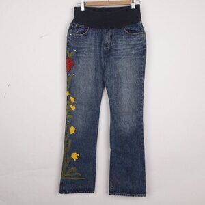 A Pea In The Pod Maternity Embroidered Bootcut Jeans size Small
